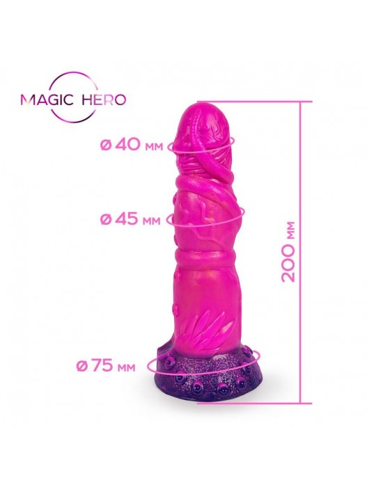 Розовый рельефный фантазийный фаллоимитатор - 20 см. - Bior toys - купить с доставкой в Набережных Челнах