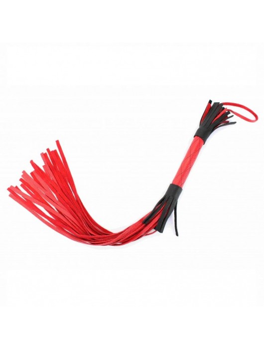 Красно-черная плетка из натуральной кожи - 51 см. - БДСМ Арсенал - купить с доставкой в Набережных Челнах