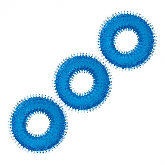 Комплект из трех голубых колец для эрекции 3-Pack Ultra-Stim Stretch Cock Rings - BlueLine - в Набережных Челнах купить с доставкой