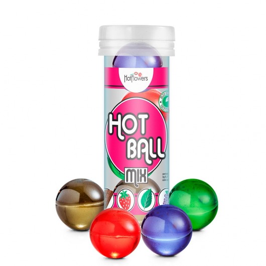 Ароматизированный лубрикант Hot Ball Mix на масляной основе (4 шарика по 3 гр.) - HotFlowers - купить с доставкой в Набережных Челнах