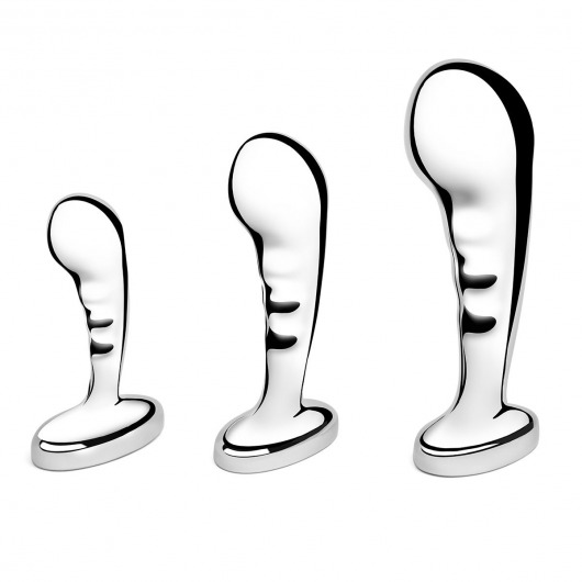 Набор из 3 стальных стимуляторов простаты Stainless Steel P-spot Training Set - b-Vibe - в Набережных Челнах купить с доставкой
