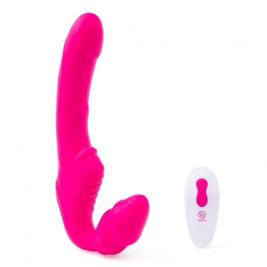 Розовый безремневой страпон на радиоуправлении Strapless Together - 22 см. - Together Toy - купить с доставкой в Набережных Челнах