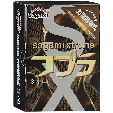 Суженные к основанию презервативы Sagami Xtreme COBRA - 3 шт. - Sagami - купить с доставкой в Набережных Челнах