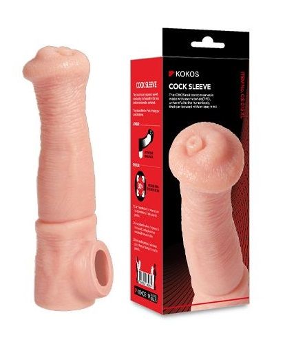 Телесная фантазийная насадка на член Cock Sleeve Size L - KOKOS - в Набережных Челнах купить с доставкой