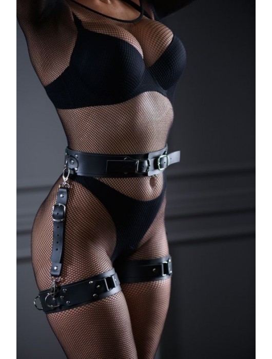 Кожаный пояс с гартерами Sex Game - БДСМ Арсенал - купить с доставкой в Набережных Челнах