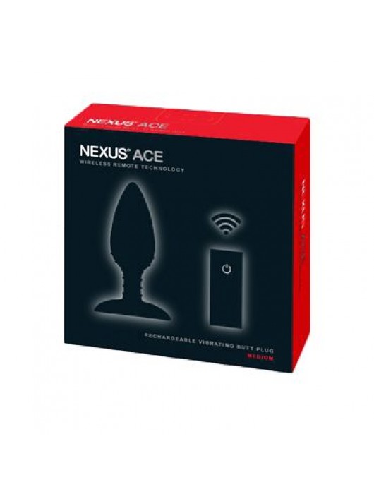 Чёрная вибровтулка NEXUS ACE MEDIUM с дистанционным управлением - 12 см. - Nexus Range