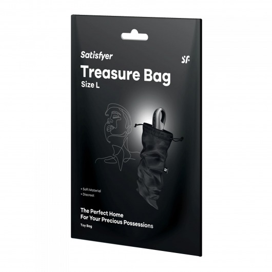 Черный мешочек для хранения игрушек Treasure Bag L - Satisfyer - купить с доставкой в Набережных Челнах