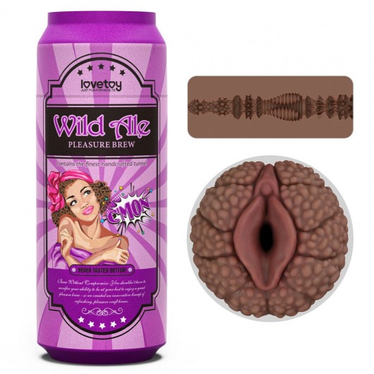 Коричневый мастурбатор-вагина Pleasure Brew Masturbator-Wild Ale в банке - Lovetoy - в Набережных Челнах купить с доставкой