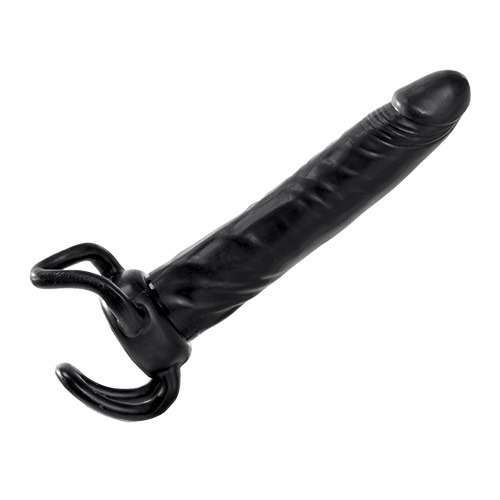 Чёрная насадка-фаллос для двойного проникновения INFLATABLE DILDO SLIM DONG  - 13,5 см. - Toyz4lovers - в Набережных Челнах купить с доставкой