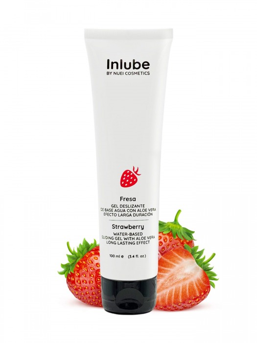 Лубрикант на водной основе Nuei Inlube с алоэ вера и ароматом клубники - 100 мл. - Nuei cosmetics - купить с доставкой в Набережных Челнах