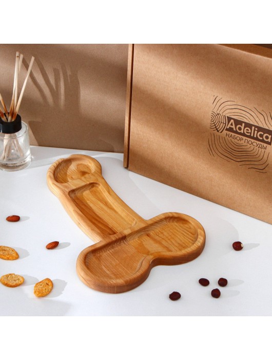 Деревянное блюдо для подачи в форме члена (32,5 х 20 х 1,7 см) - Сима-Ленд - купить с доставкой в Набережных Челнах