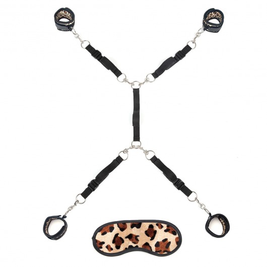 Леопардовая фиксация на матрас для рук и ног Classic Bedspreader - Lux Fetish - купить с доставкой в Набережных Челнах