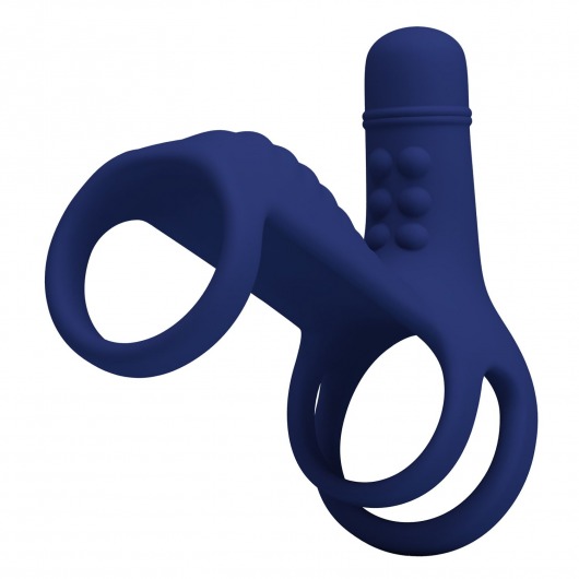 Синяя вибронасадка на пенис Vibrating Penis Sling - Baile - в Набережных Челнах купить с доставкой