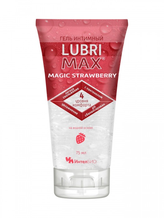 Интимный гель-смазка на водной основе Lubrimax Magic Strawberry - 75 мл. - ИнтелБИО - купить с доставкой в Набережных Челнах