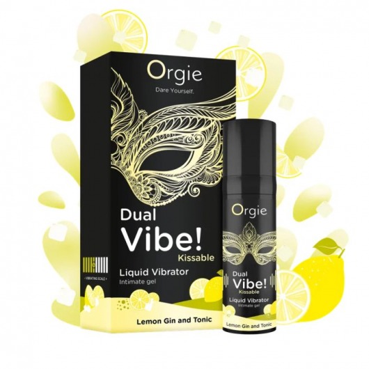 Съедобный жидкий вибратор Dual Vibe! со вкусом лимонного джина с тоником - 15 мл. - ORGIE - купить с доставкой в Набережных Челнах