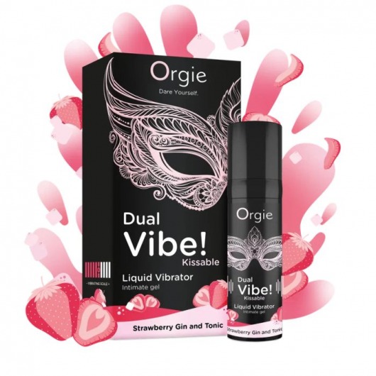 Съедобный жидкий вибратор Dual Vibe! со вкусом клубничного джина с тоником - 15 мл. - ORGIE - купить с доставкой в Набережных Челнах