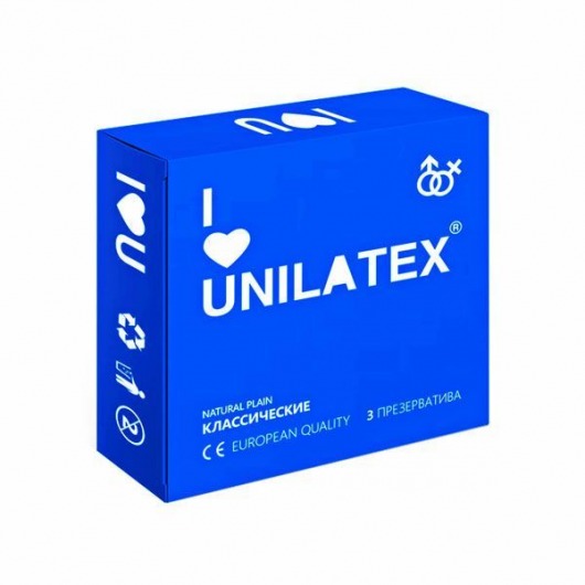 Классические презервативы Unilatex Natural Plain - 3 шт. - Unilatex - купить с доставкой в Набережных Челнах