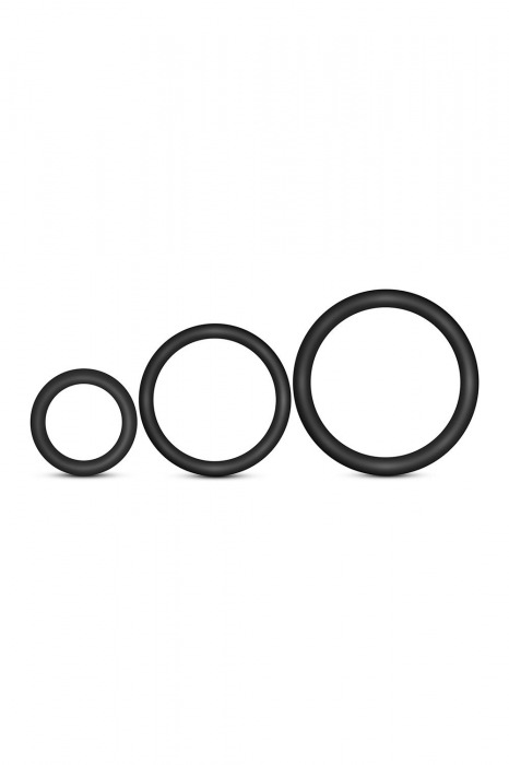 Набор из 3 черных эрекционных колец Cock Ring Set - Blush Novelties - в Набережных Челнах купить с доставкой