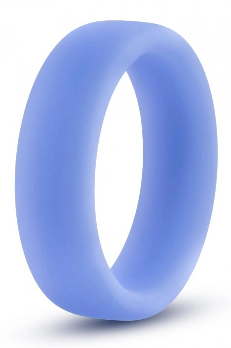 Голубое люминесцентное кольцо Silicone Glo Cock Ring - Blush Novelties - в Набережных Челнах купить с доставкой