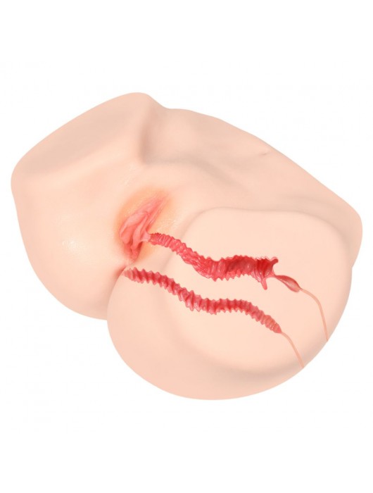 Телесный полуторс с двойным слоем материала и вибрацией Vanilla Onahole Real Vagina - KOKOS - в Набережных Челнах купить с доставкой