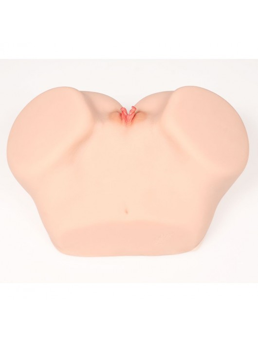 Телесный полуторс с двойным слоем материала и вибрацией Vanilla Onahole Real Vagina - KOKOS - в Набережных Челнах купить с доставкой