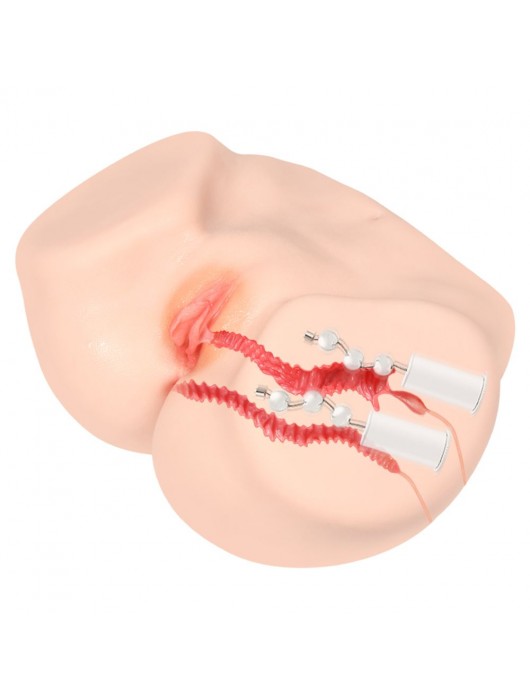 Телесный полуторс с двойным слоем материала и вибрацией Vanilla Onahole Real Vagina - KOKOS - в Набережных Челнах купить с доставкой