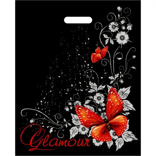 Черный пакет Glamour с вырубной ручкой (38х47 см) - Сима-Ленд - купить с доставкой в Набережных Челнах