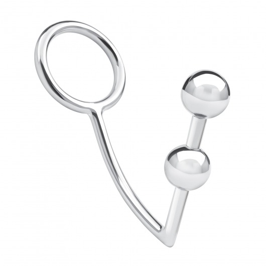 Кольцо на пенис с анальным стимулятором Two Bead Stainless Steel Anal Hook   Cock Ring - BlueLine - в Набережных Челнах купить с доставкой