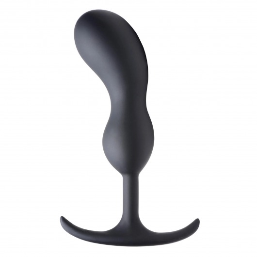 Черный массажер простаты с утяжелителями Premium Silicone Weighted Prostate Plug Large - 18,8 см. - XR Brands - в Набережных Челнах купить с доставкой