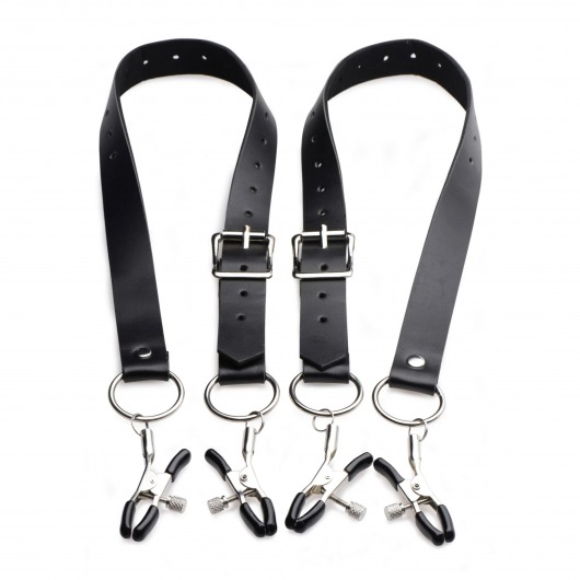 Ремни с зажимами для половых губ Spread Labia Spreader Straps with Clamps - XR Brands - купить с доставкой в Набережных Челнах
