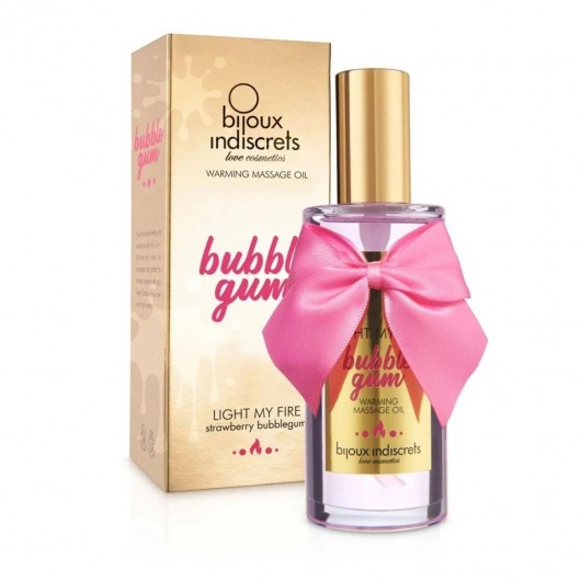 Разогревающее массажное масло Light My Fire Bubble Gum с ароматом бабл-гам - 100 мл. - Bijoux Indiscrets - купить с доставкой в Набережных Челнах