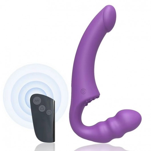 Фиолетовый безремневой страпон Straples Strap-On Dildo - Erokay - купить с доставкой в Набережных Челнах