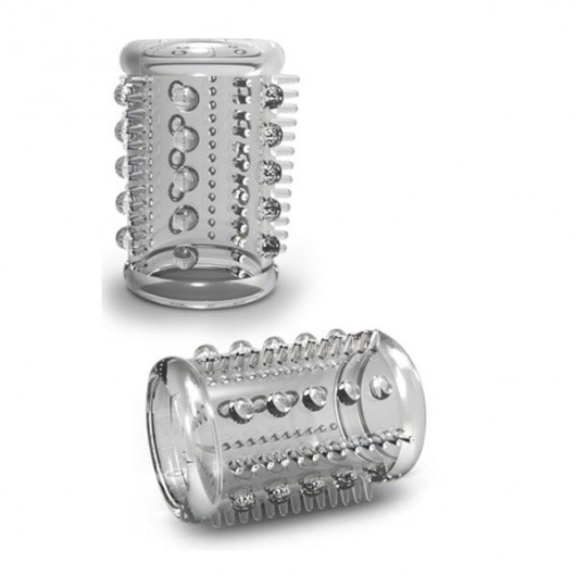 Прозрачная насадка с шипами и шишечками STAY HARD COCK SLEEVE 03 CLEAR - Blush Novelties - в Набережных Челнах купить с доставкой