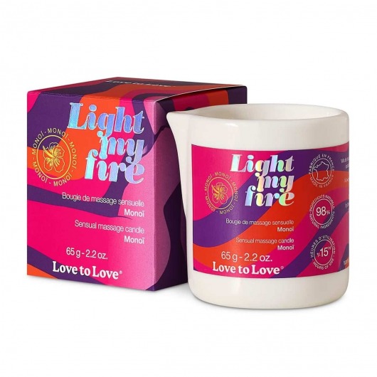 Массажная свеча Light My Fire с ароматом моной - 80 мл. - Love to Love - купить с доставкой в Набережных Челнах