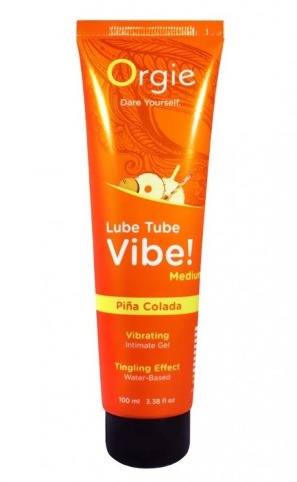 Гель с эффектом вибрации Lube Tube Vibe Medium Pina Colada - 100 мл. - ORGIE - купить с доставкой в Набережных Челнах