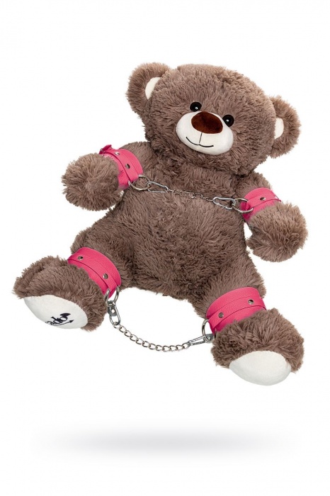 Бондажный набор: бурый мишка с розовыми оковами и наручниками - Pecado - купить с доставкой в Набережных Челнах