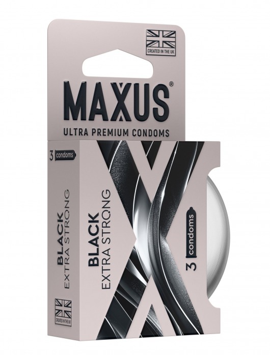 Черные утолщенные презервативы MAXUS Extra Strong с железным кейсом - 3 шт. - Maxus - купить с доставкой в Набережных Челнах