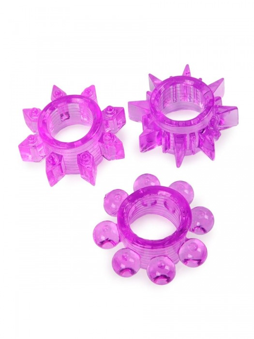 Набор из 3 лиловых эрекционных колец различной формы - Erowoman-Eroman - в Набережных Челнах купить с доставкой