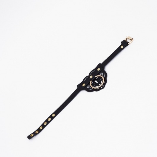 Черный чокер с клепками и золотистой фурнитурой - Crazy Handmade - купить с доставкой в Набережных Челнах