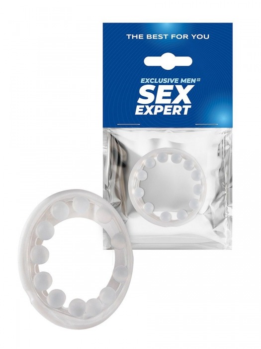 Эрекционное кольцо со стимулирующими шариками на поверхности - Sex Expert - в Набережных Челнах купить с доставкой