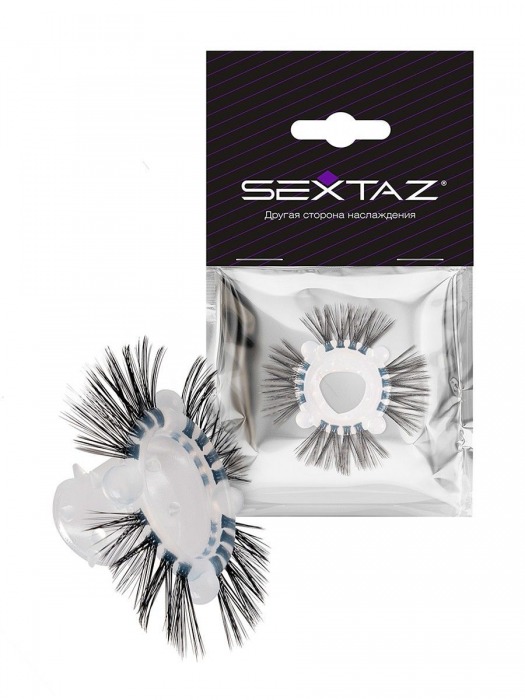 Эластичное эрекционное кольцо с черными «ресничками» - Sextaz - в Набережных Челнах купить с доставкой