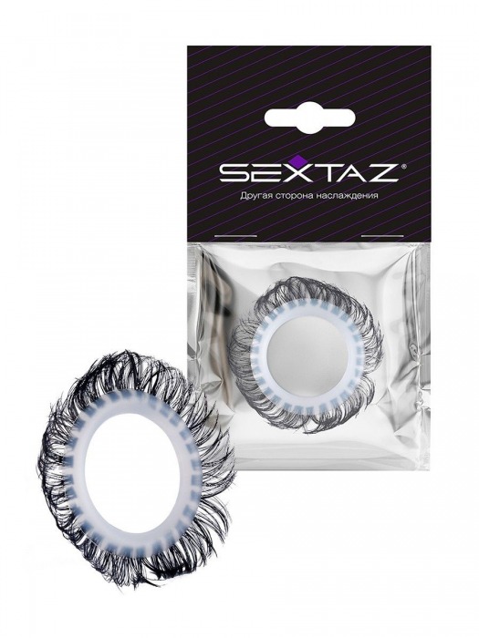 Эластичное эрекционное колечко с черными «ресничками» - Sextaz - в Набережных Челнах купить с доставкой