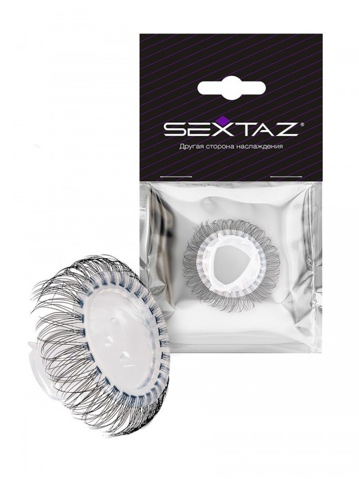 Эластичное эрекционное кольцо с длинными черными «ресничками» - Sextaz - в Набережных Челнах купить с доставкой