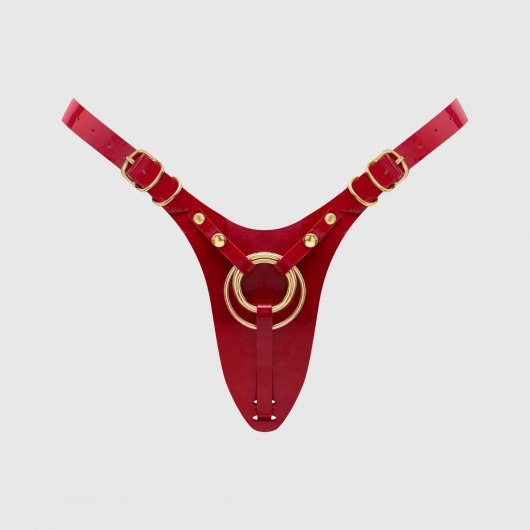 Красный пояс для фиксации насадок Strap-On-Me Leatherette Harness Fabulous - Strap-on-me - купить с доставкой в Набережных Челнах