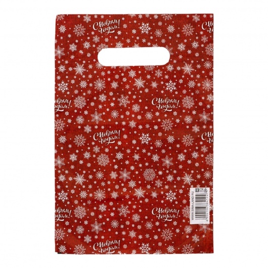 Красный подарочный новогодний пакет с вырубной ручкой (20х30 см) - Сима-Ленд - купить с доставкой в Набережных Челнах