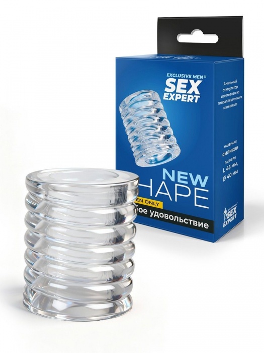 Прозрачная сквозная насадка на пенис с ребрышками - Sex Expert - в Набережных Челнах купить с доставкой