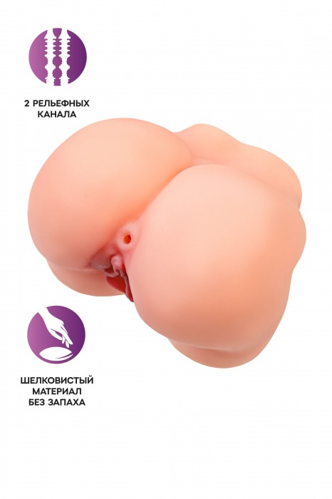 Реалистичный мастурбатор в форме попки с 2 любовными входами - No Name - в Набережных Челнах купить с доставкой