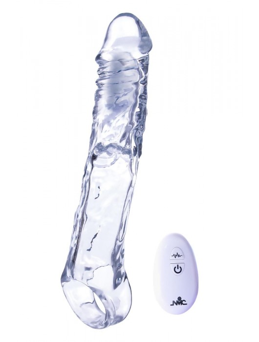 Прозрачная насадка-удлинитель Length Enhancer With Bullet с подхватом - 22,3 см. - NMC - в Набережных Челнах купить с доставкой