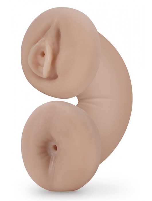 Телесный люминесцентный двусторонний мастурбатор Tasha - Blush Novelties - в Набережных Челнах купить с доставкой