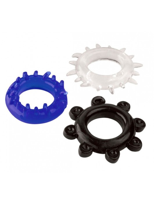 Набор из 3 эрекционных колец разного цвета и рельефа - Boys of Toys - в Набережных Челнах купить с доставкой